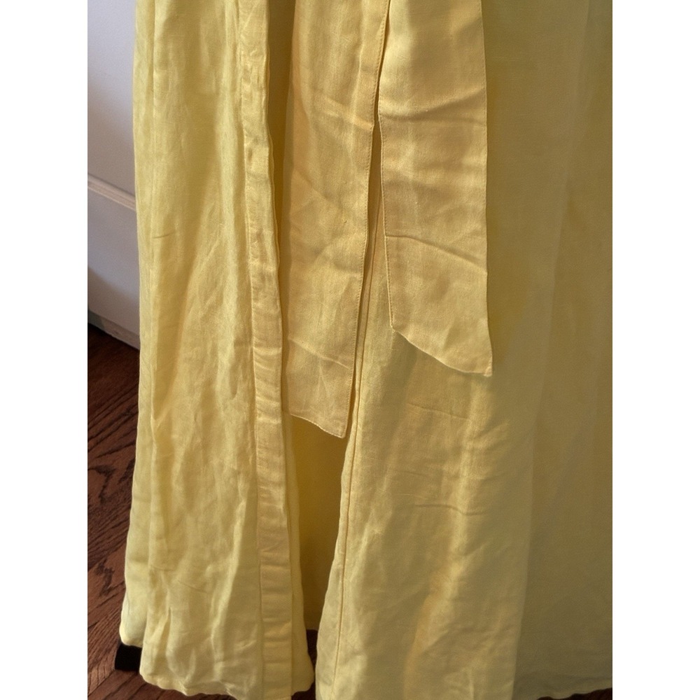 Boston Proper Sleeveless Linen Maxi Shirt Dress Medium Butter Yellow New W/O Tag - Picture 7 of 10